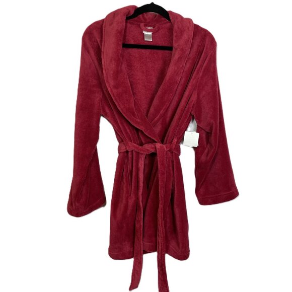 NWT Great Northwest Sleepwear Lounge Robe Heavyweight Plush Red Burgundy Size M - Picture 6 of 15